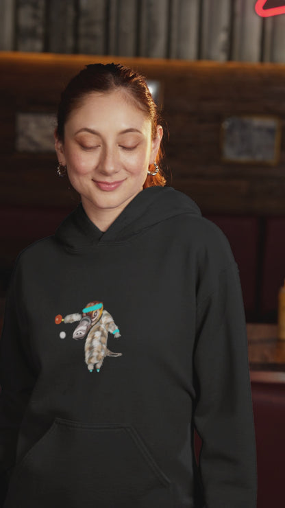 Ping Pong Platypus | Sustainable Hoodie worn by a woman