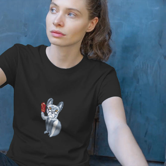 Dog Philosopher | 100% Organic Cotton T Shirt worn by a woman