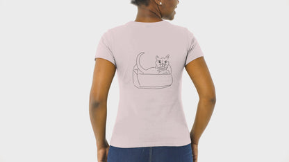 Cat Black | 100% Organic Cotton T Shirt worn by a woman