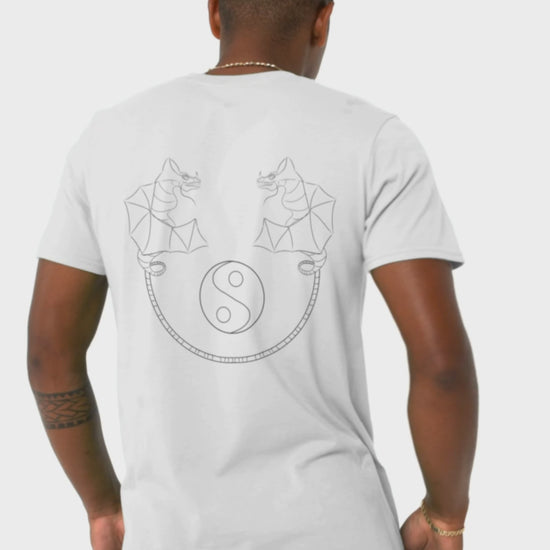 Dragon Dance, Yin and Yang | 100% Organic Cotton T Shirt worn by a man