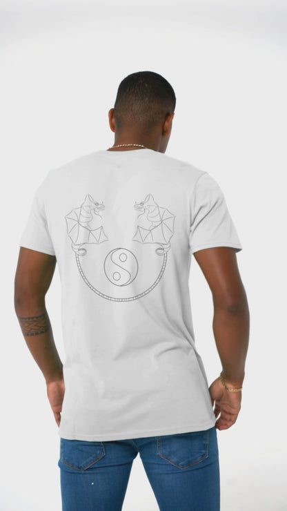 Dragon Dance, Yin and Yang | 100% Organic Cotton T Shirt worn by a man