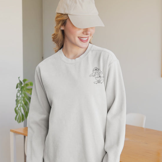 Platypus Skateboarder | Vegan Jumper worn by a woman