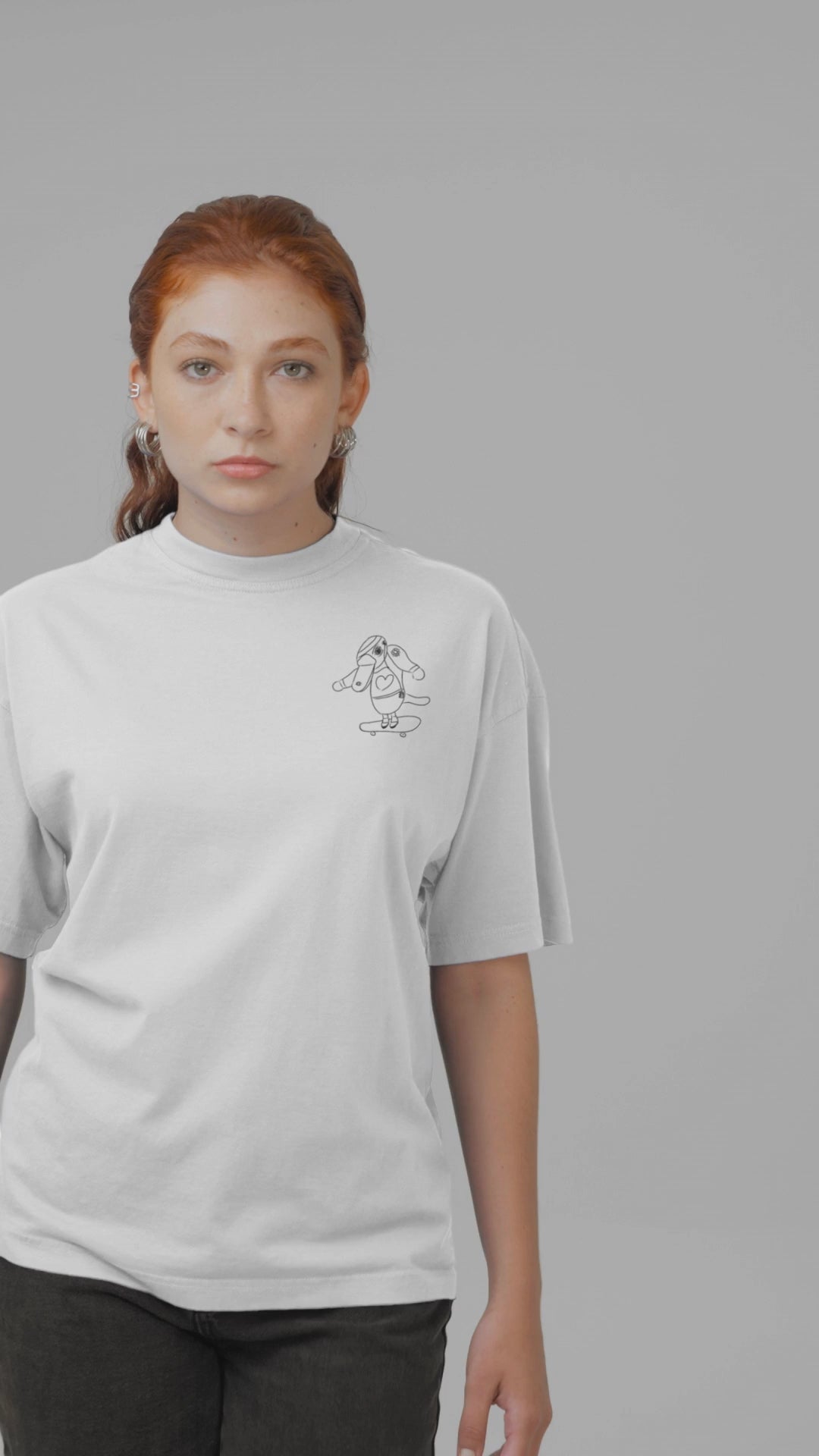 Platypus Skateboarder | 100% Organic Cotton T Shirt worn by a woman