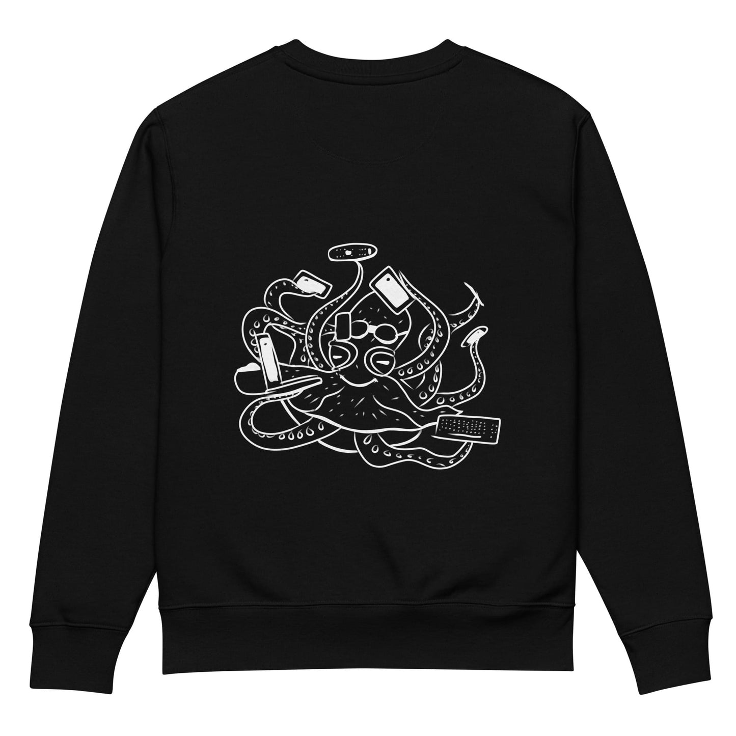 Octopus Office Worker White | Vegan Jumper in black back