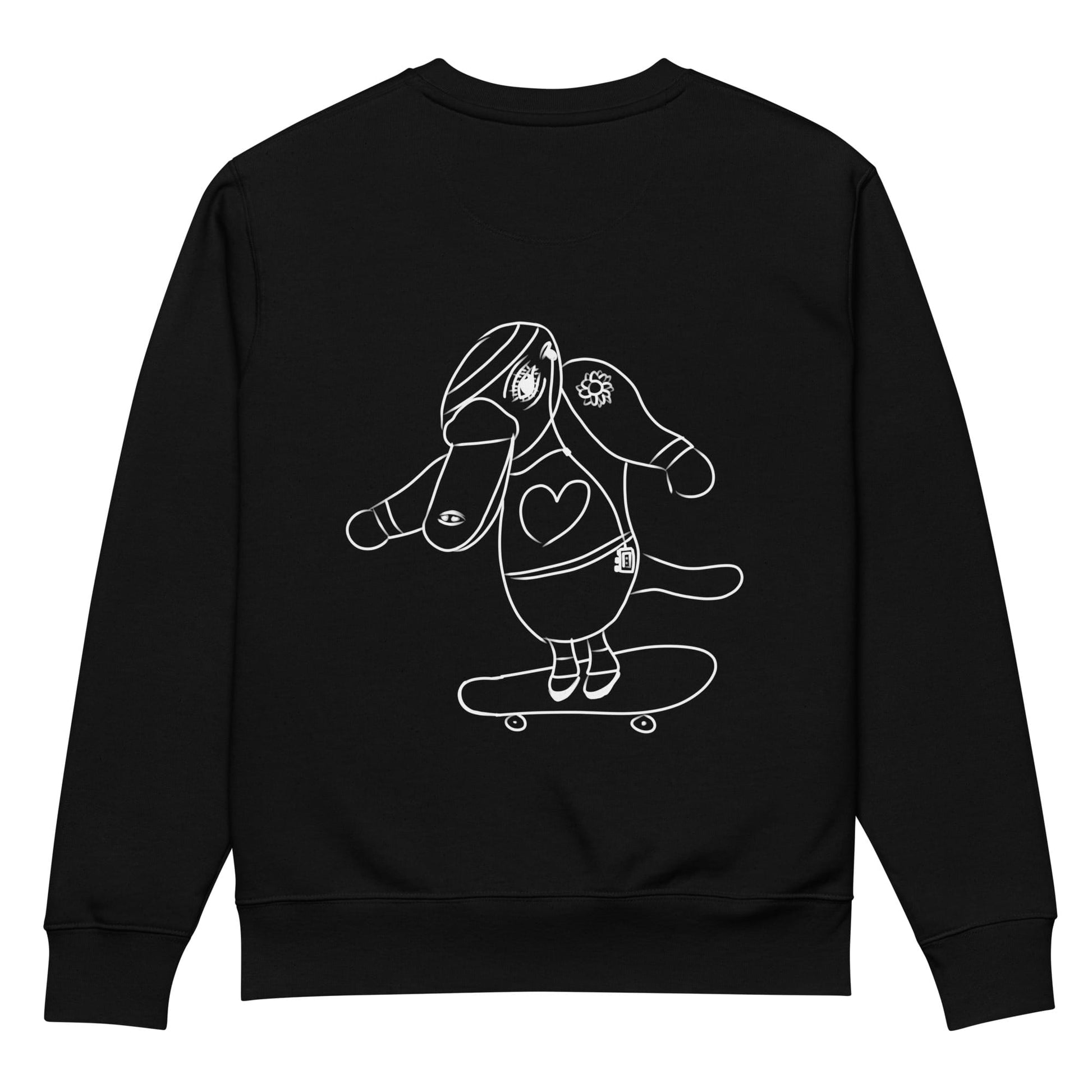 White Platypus Skateboarder | Vegan Jumper in black back