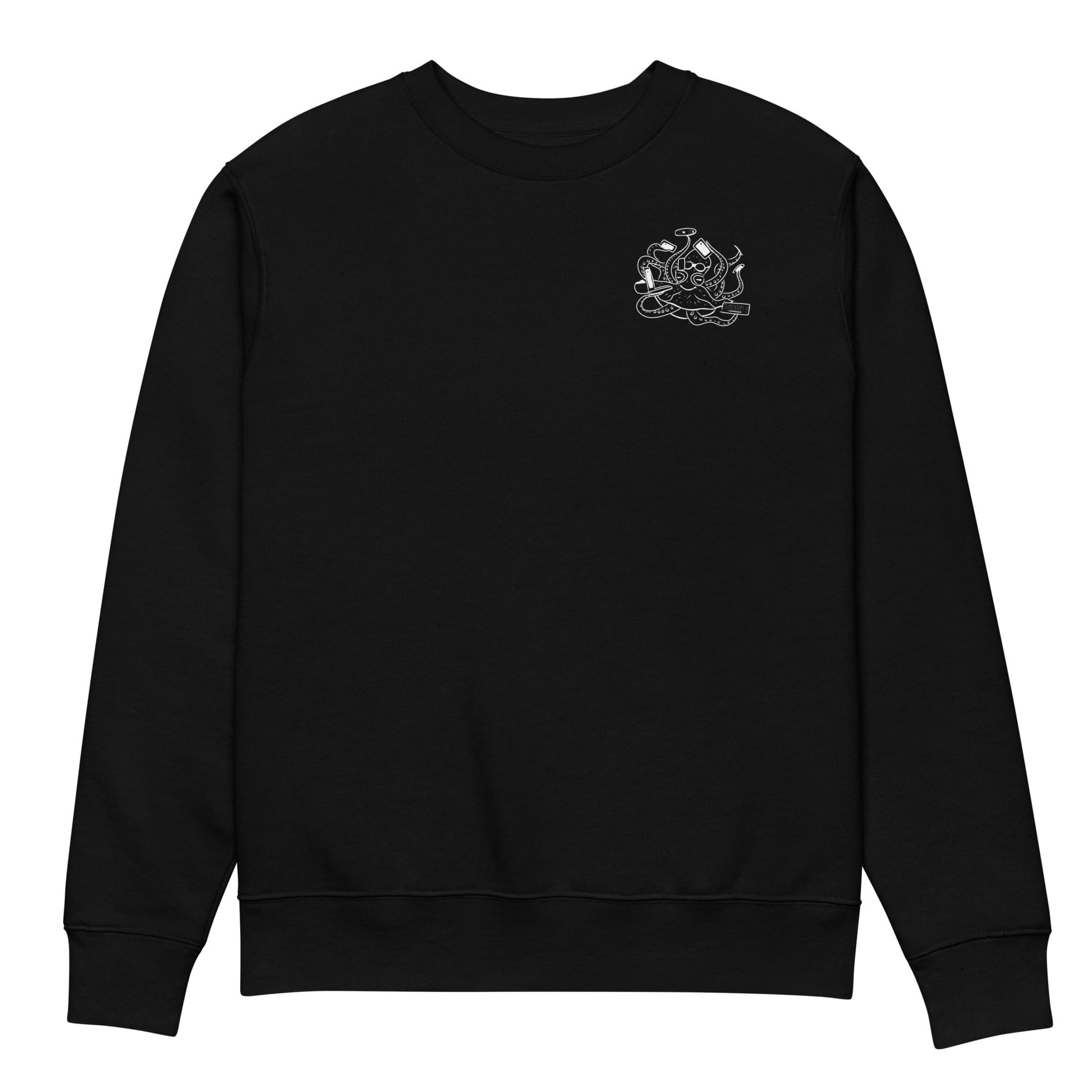 Octopus Office Worker White | Vegan Jumper in black front