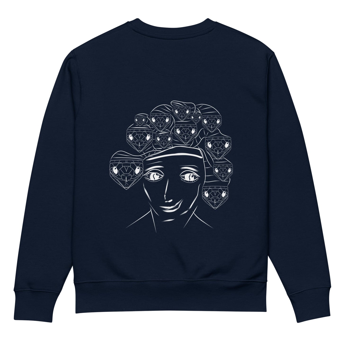 Medusa White | Vegan Jumper in Navy back