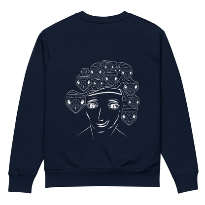 Medusa White | Vegan Jumper in Navy back
