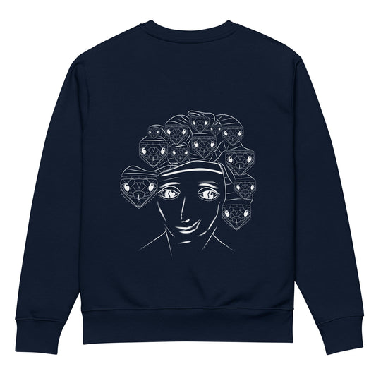 Medusa White | Vegan Jumper in Navy back