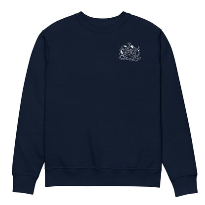 Octopus Office Worker White | Vegan Jumper in navy front