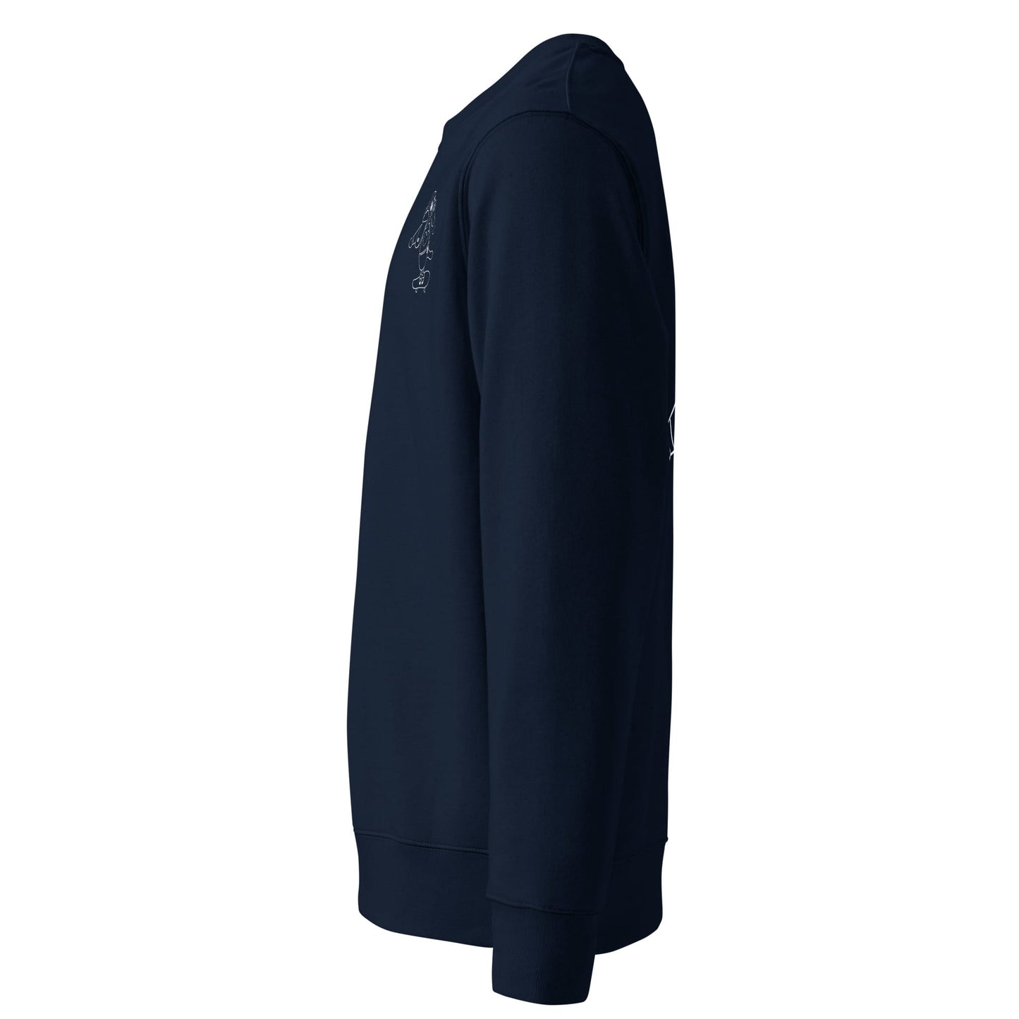 White Platypus Skateboarder | Vegan Jumper in Navy side