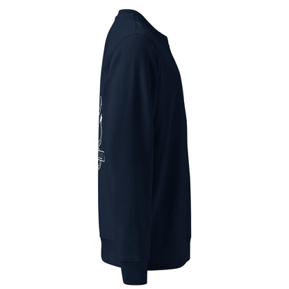 Octopus Office Worker White | Vegan Jumper in navy side