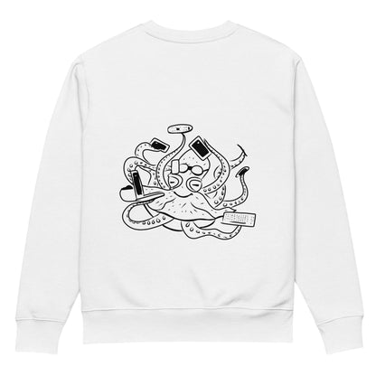 Octopus Office Worker White | Vegan Jumper in white back view