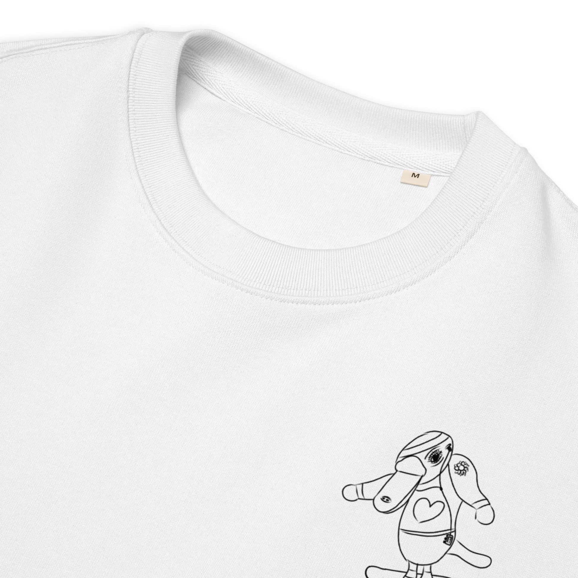 Platypus Skateboarder | Vegan Jumper in white collar
