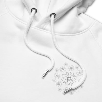 Blossoming Tranquillity: Lotus Dream sustainable vegan hoodie two pocket (front and back design)