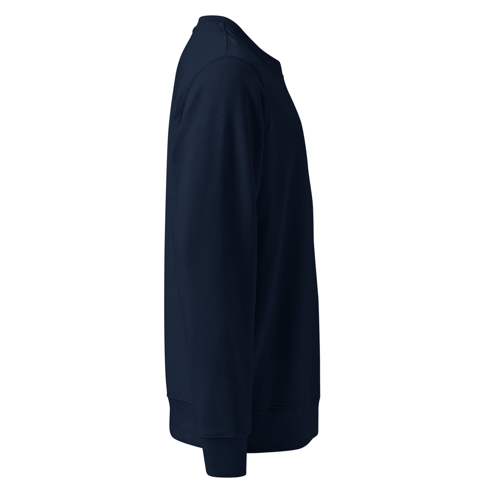 White Guinea Pig Weight Lifter  | Vegan Jumper in navy side view