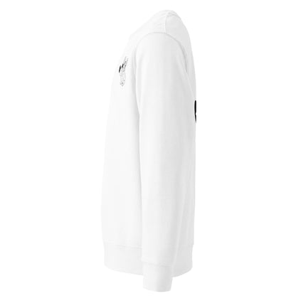 French Bulldog Weight Lifter | Vegan Jumper in white left view