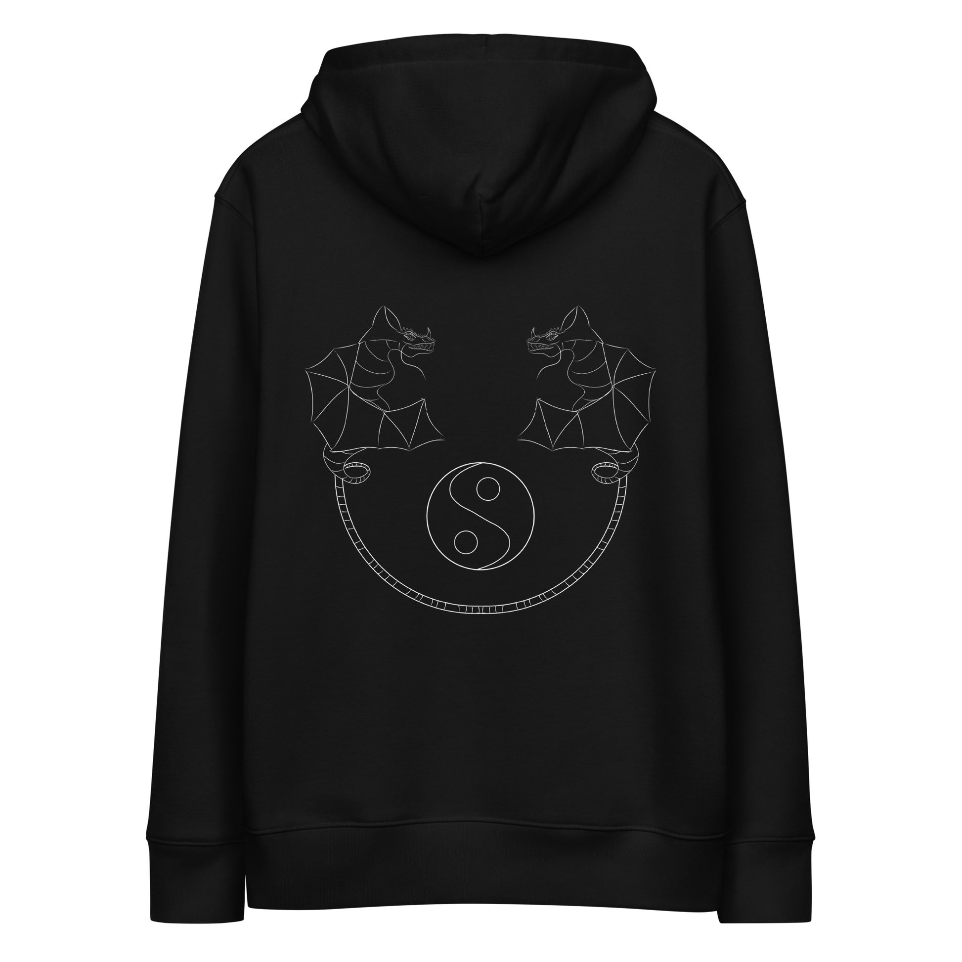 Dragon Dance, Yin and Yang | Sustainable Hoodie in black view