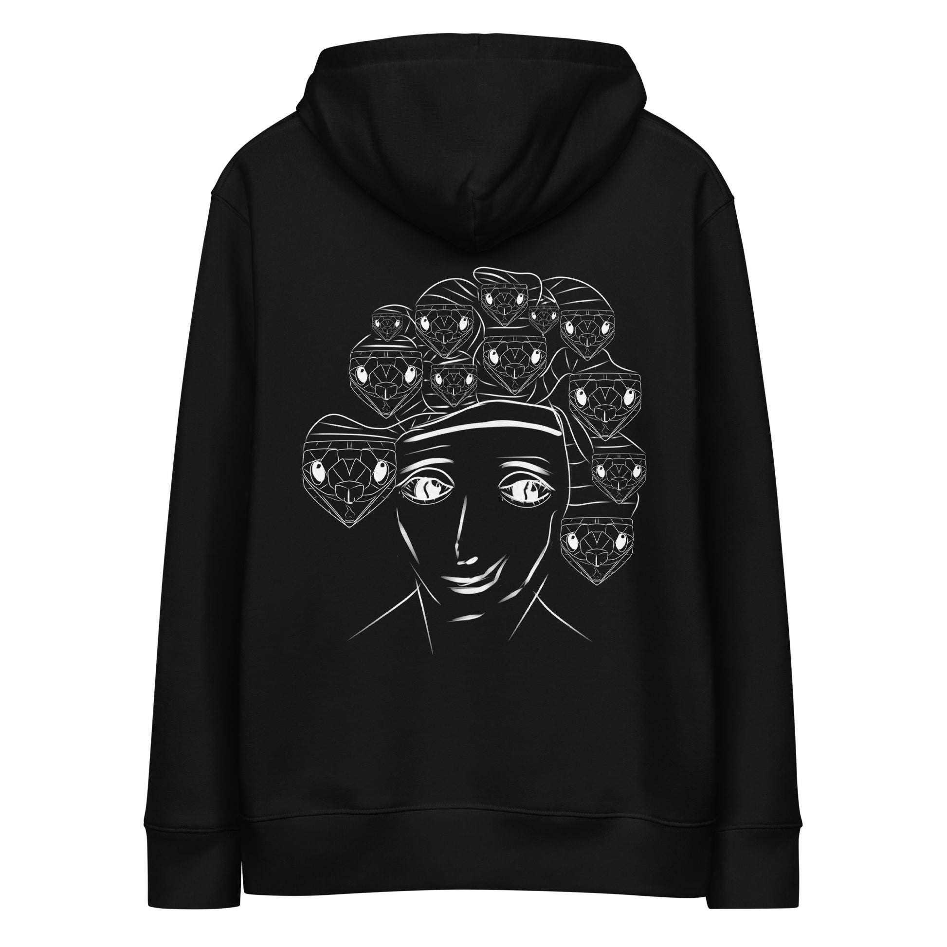 White Medusa | Sustainable Hoodie in black front
