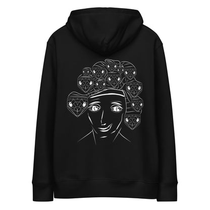 White Medusa | Sustainable Hoodie in black front