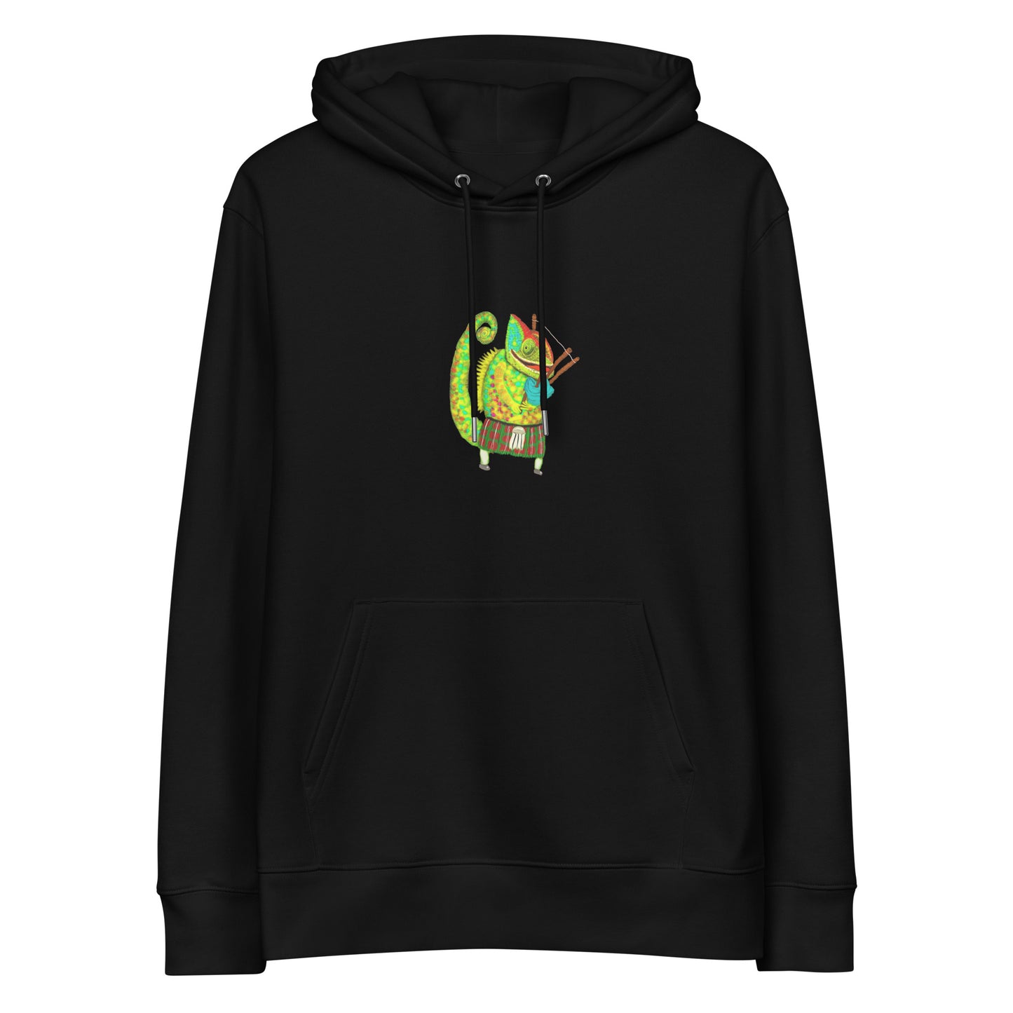 Chameleon Bagpiper | Sustainable Hoodie in black