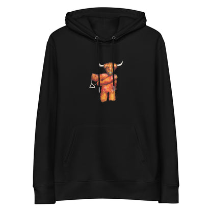 Cow on Triangle | Sustainable Hoodie in black