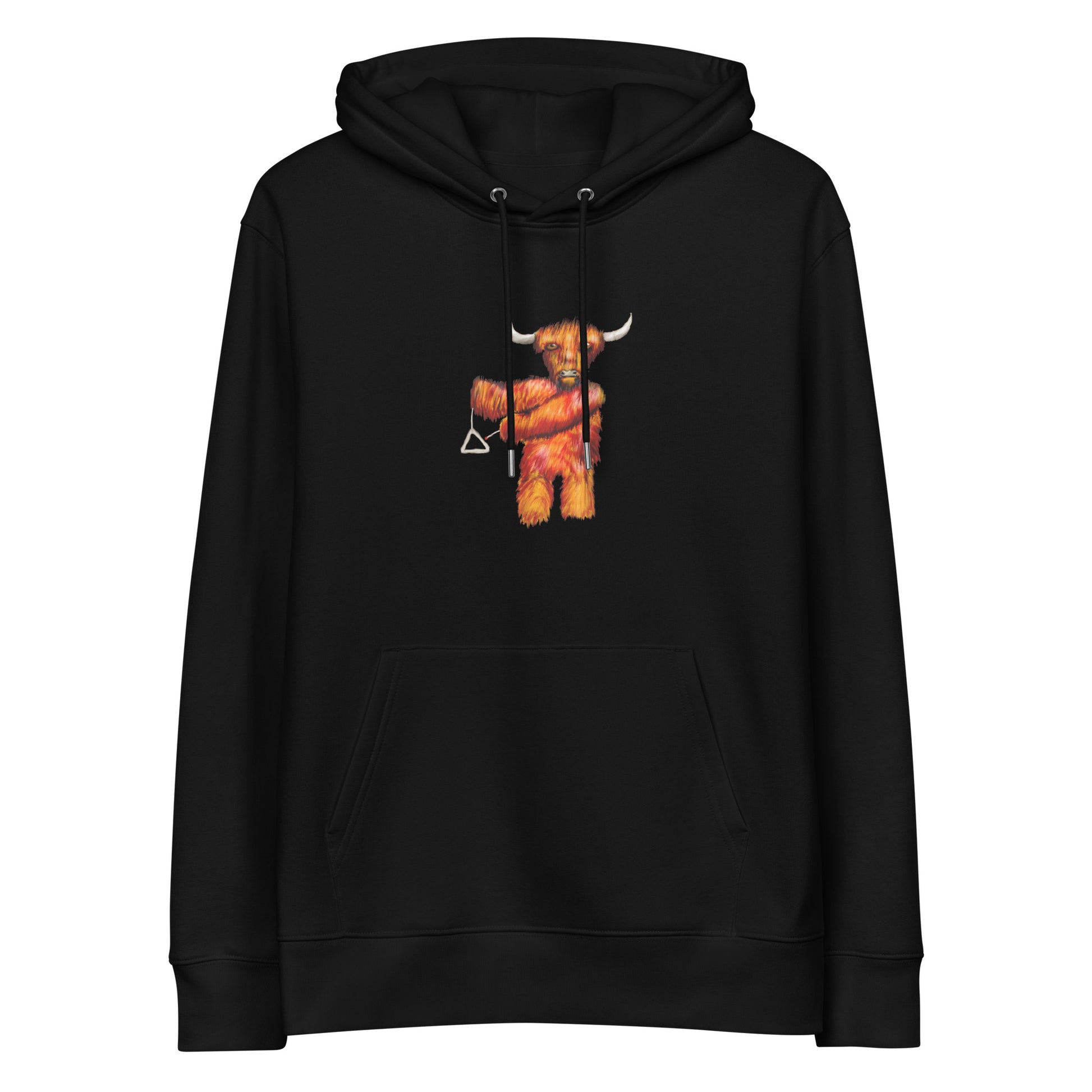 Cow on Triangle | Sustainable Hoodie in black