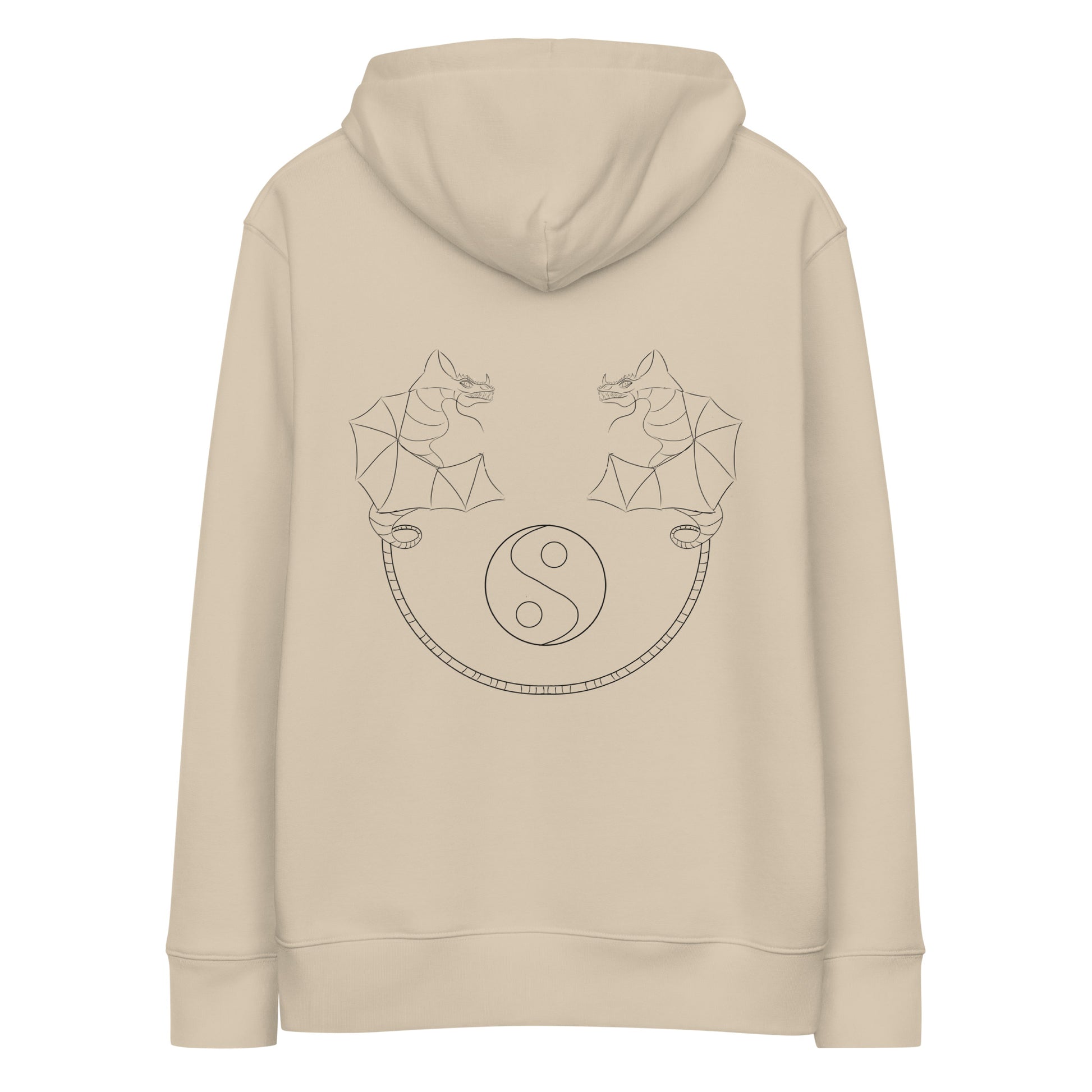 Dragon Dance, Yin and Yang | Sustainable Hoodie desert dust back view