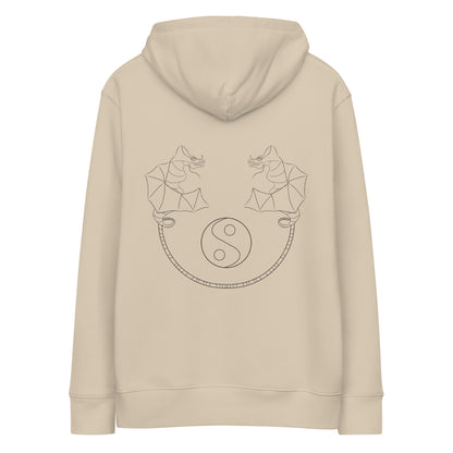 Dragon Dance, Yin and Yang | Sustainable Hoodie desert dust back view