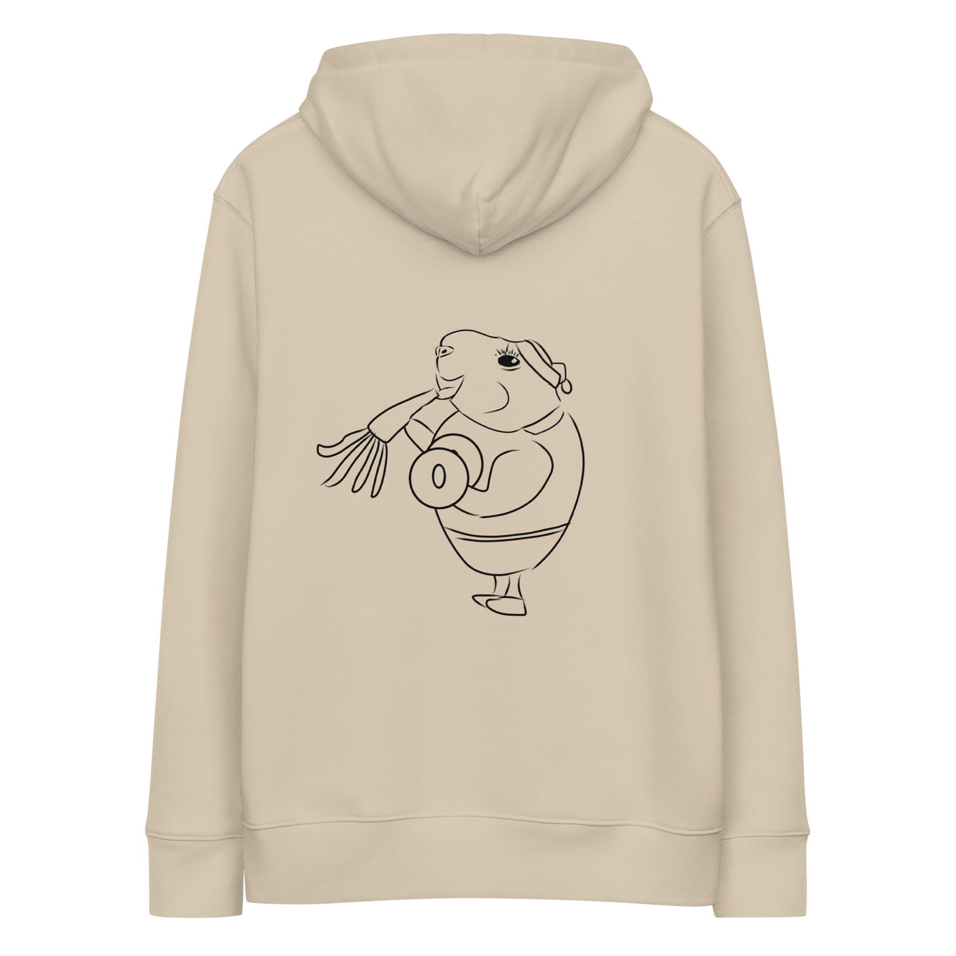 Guinea Pig Weight Lifter | Sustainable Hoodie dessert dust back view