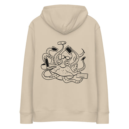 Octopus Office Worker | Sustainable Hoodie worn in dessert dust back
