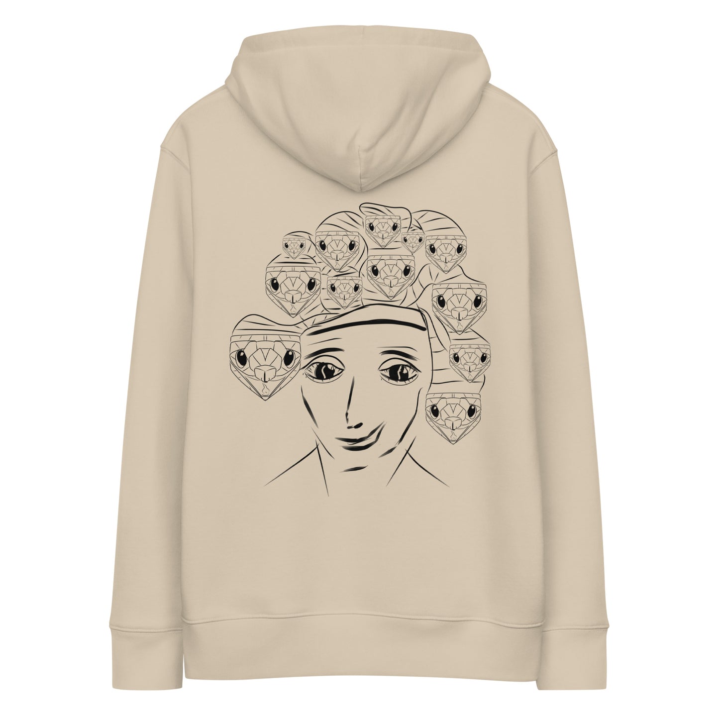 Medusa | Sustainable Hoodie in desert dust back