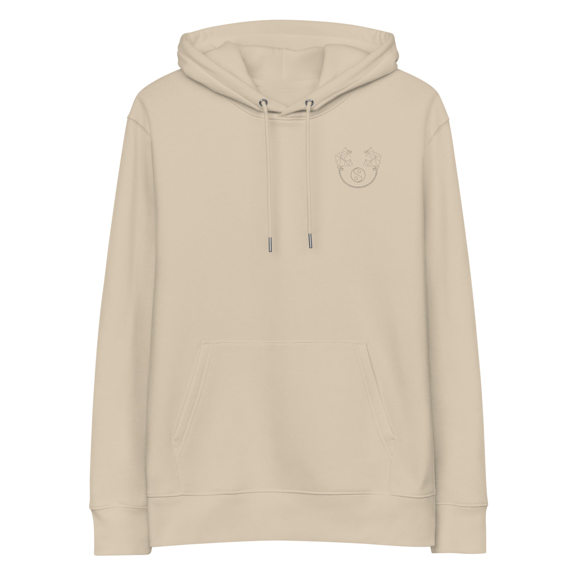 Dragon Dance, Yin and Yang | Sustainable Hoodie in desert dust front