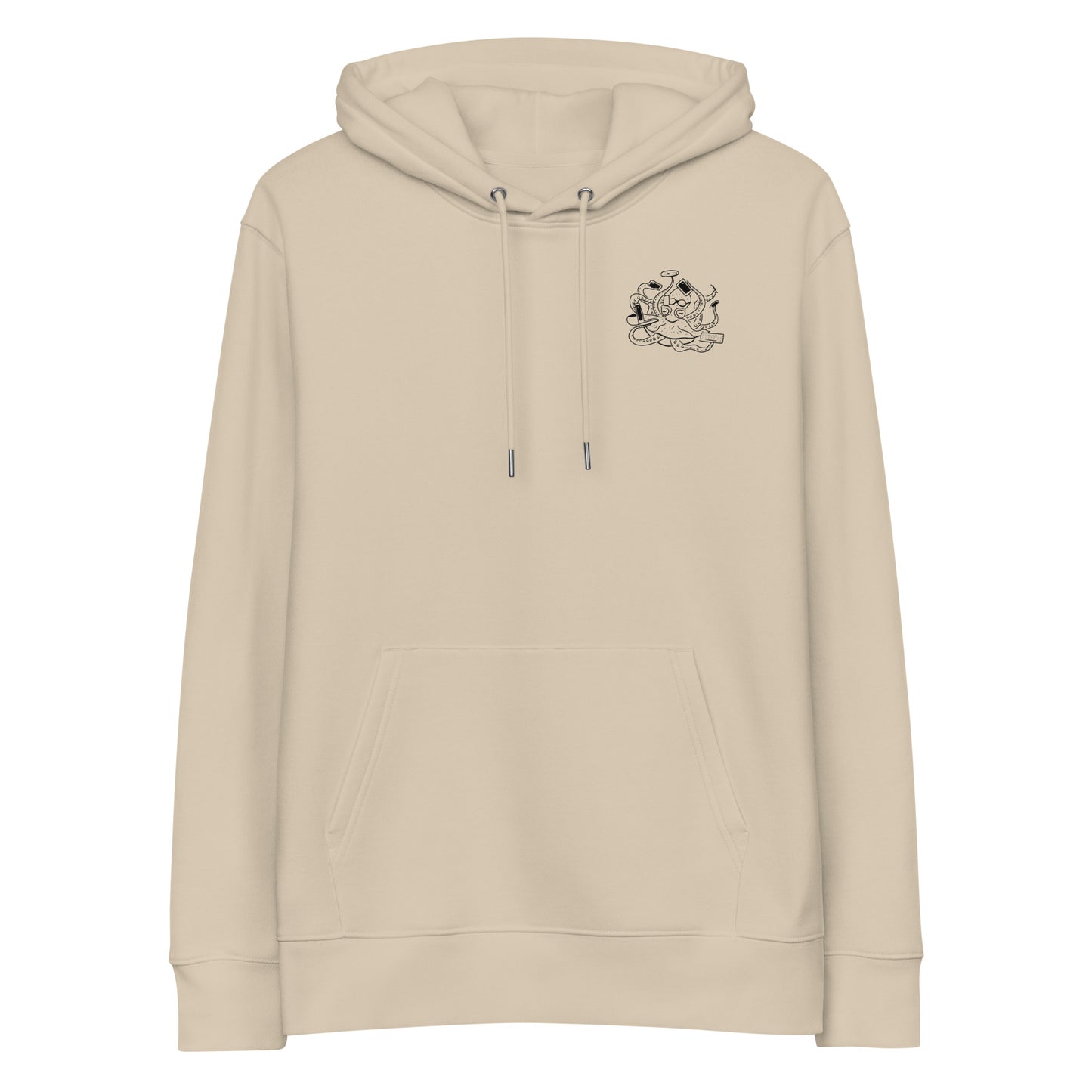 Octopus Office Worker | Sustainable Hoodie worn in dessert dust front