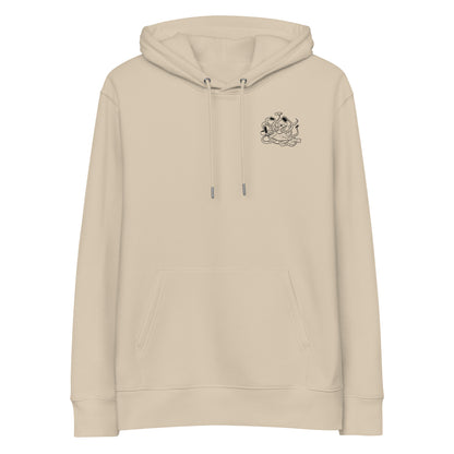 Octopus Office Worker | Sustainable Hoodie worn in dessert dust front