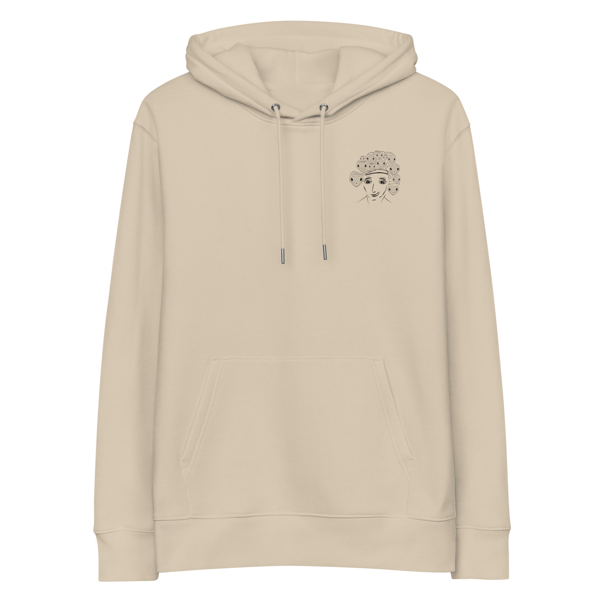 Medusa | Sustainable Hoodie in desert dust front
