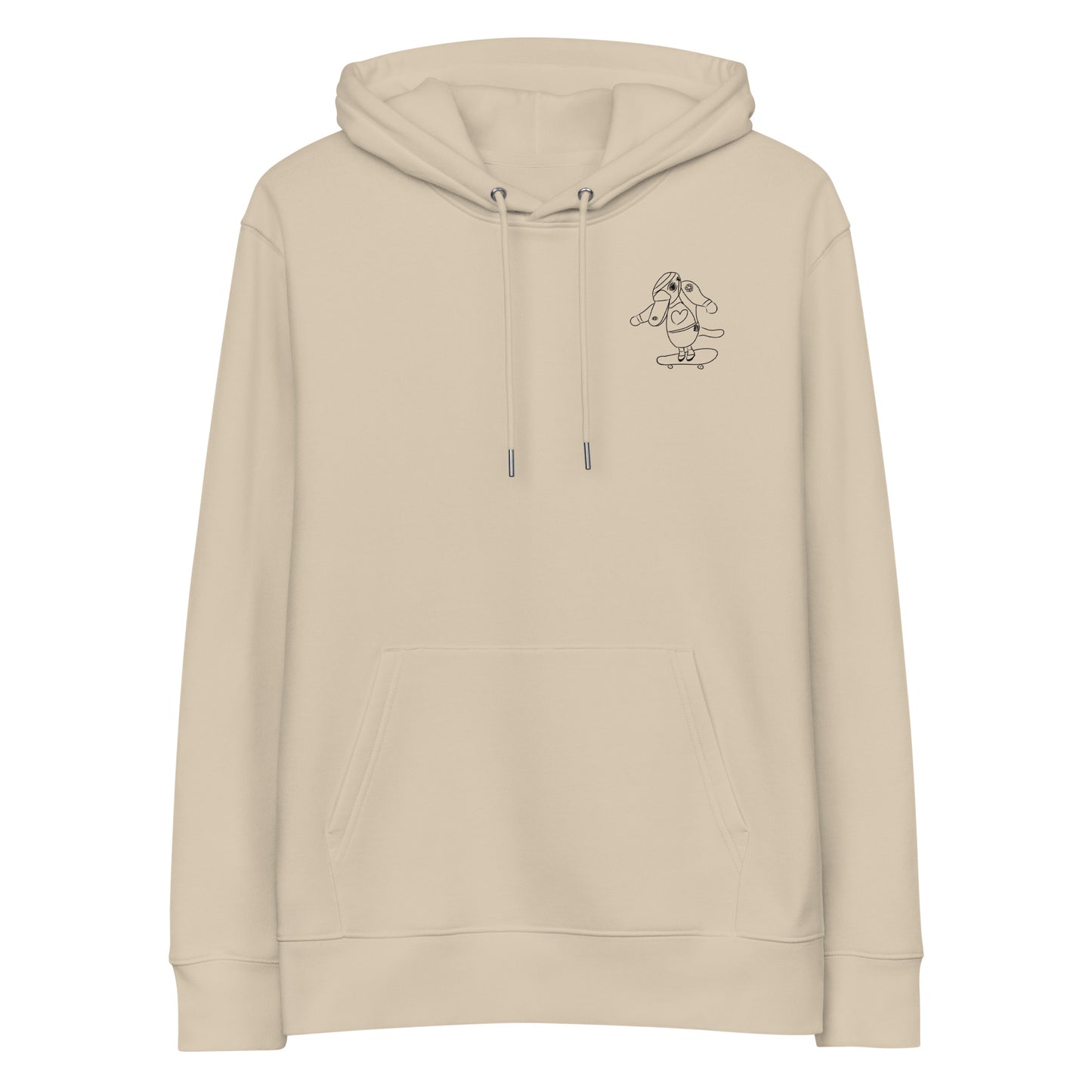 Platypus Skateboarder | Sustainable Hoodie in desert dust front