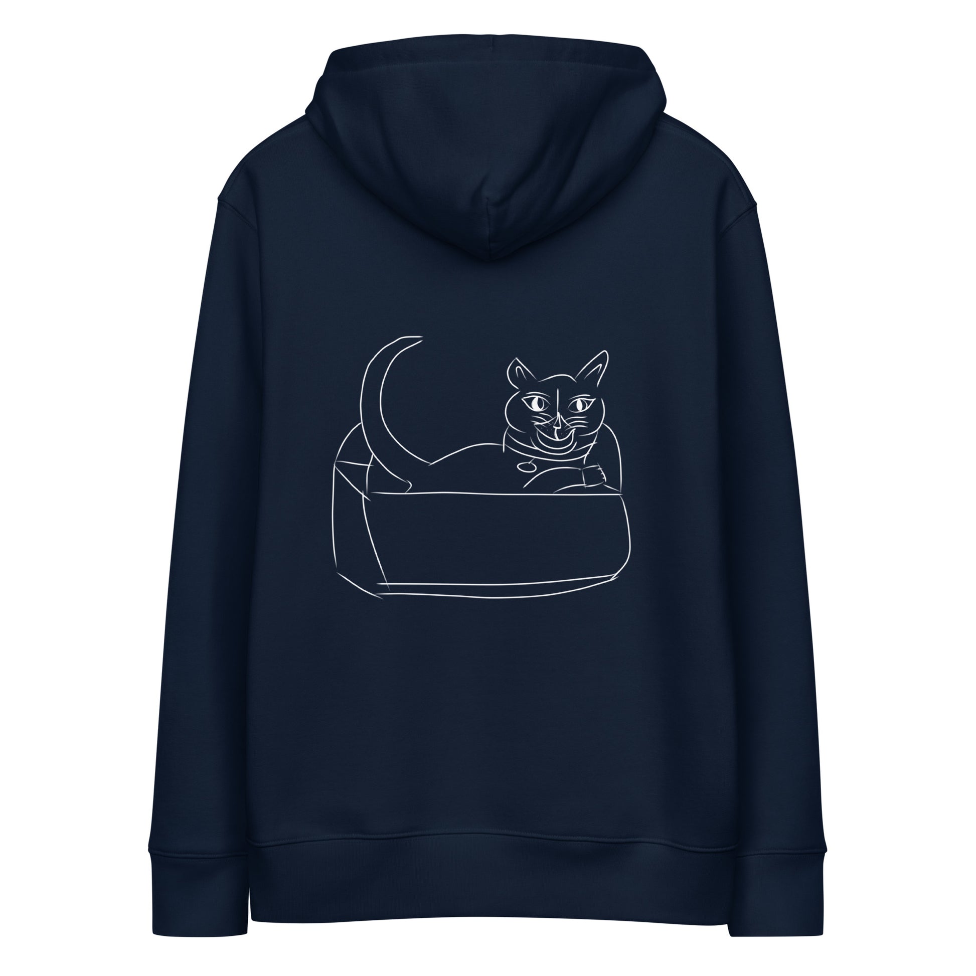 White Cat's Cradle | Sustainable Hoodie in navy back