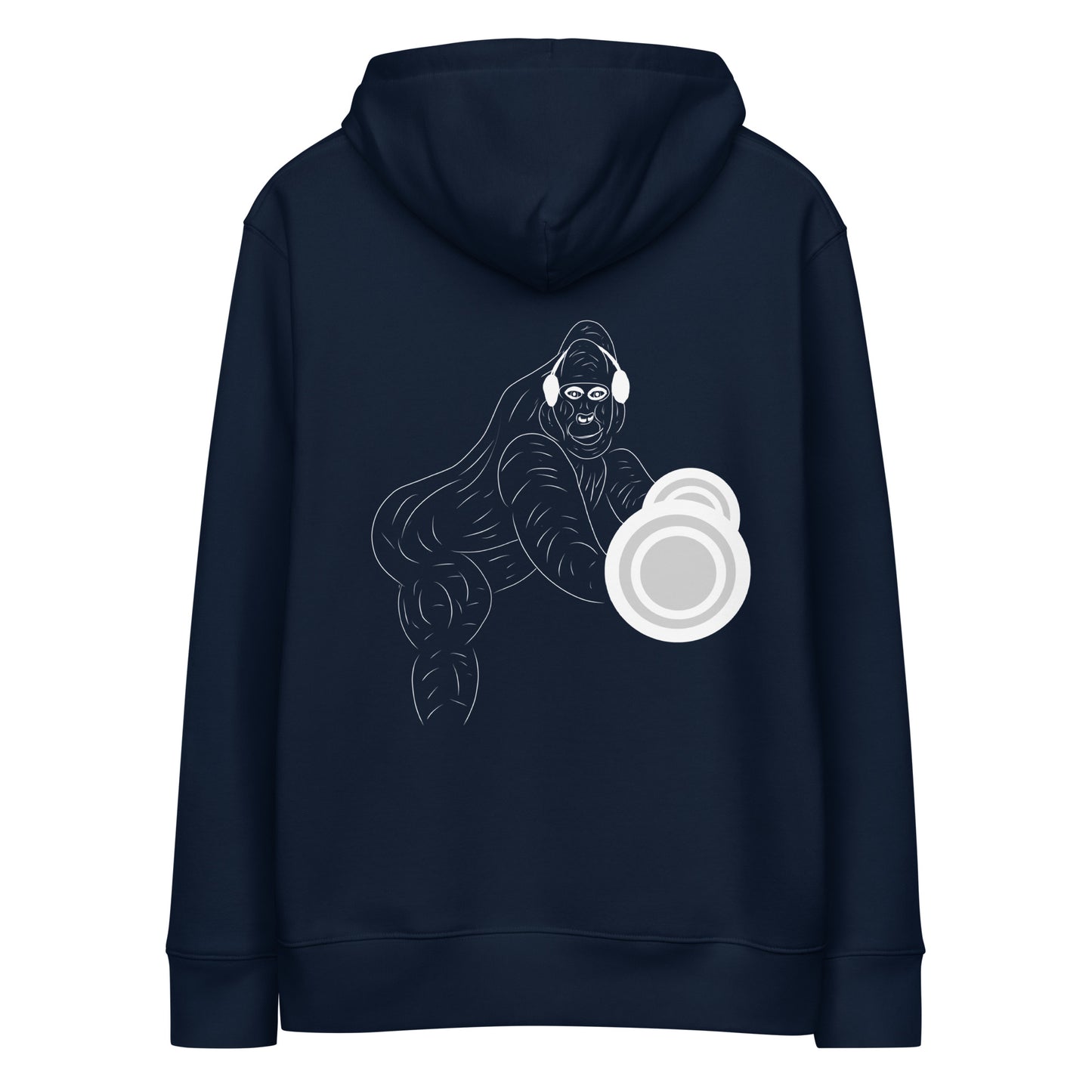 White Gorilla Gym | Sustainable Hoodie in navy back