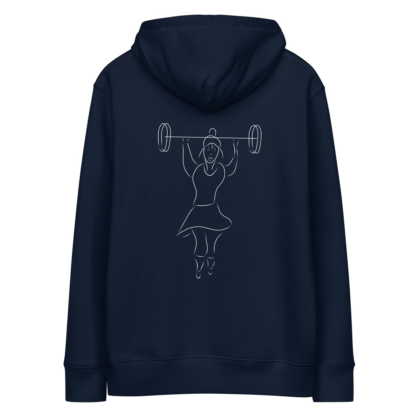 Women That Lift White | Sustainable Hoodie in navy back
