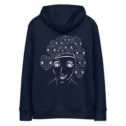 White Medusa | Sustainable Hoodie in navy back