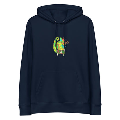 Chameleon Bagpiper | Sustainable Hoodie in navy