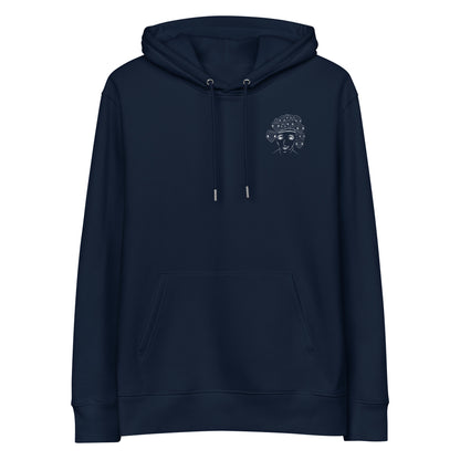 White Medusa | Sustainable Hoodie in navy front