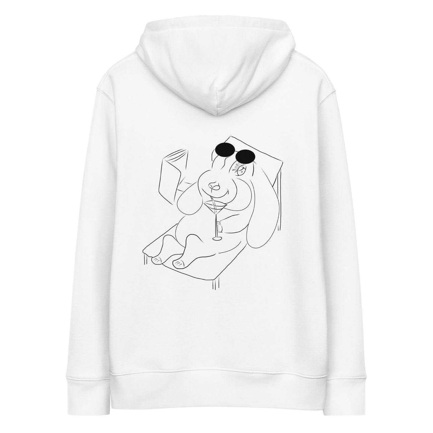 Bunny Hop and Sip | Sustainable Hoodie back view