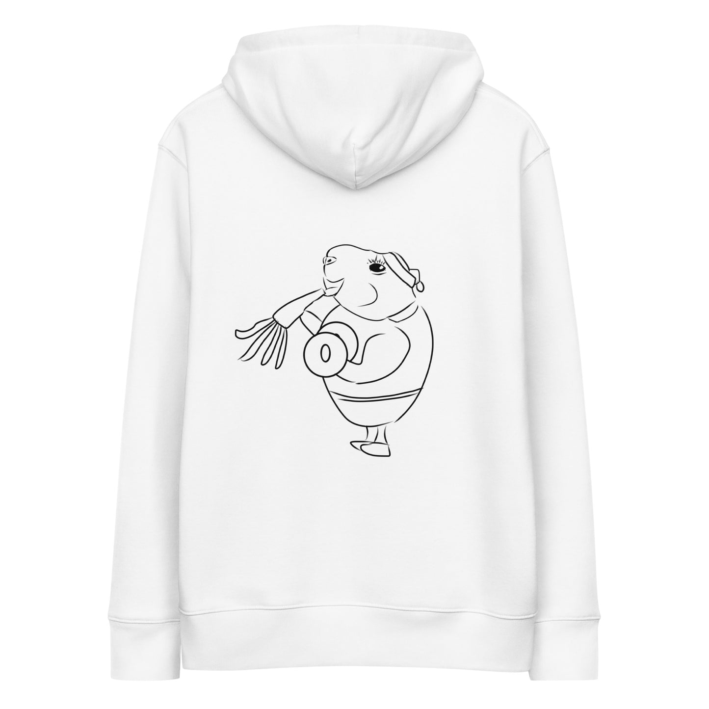 Guinea Pig Weight Lifter | Sustainable Hoodie white back view