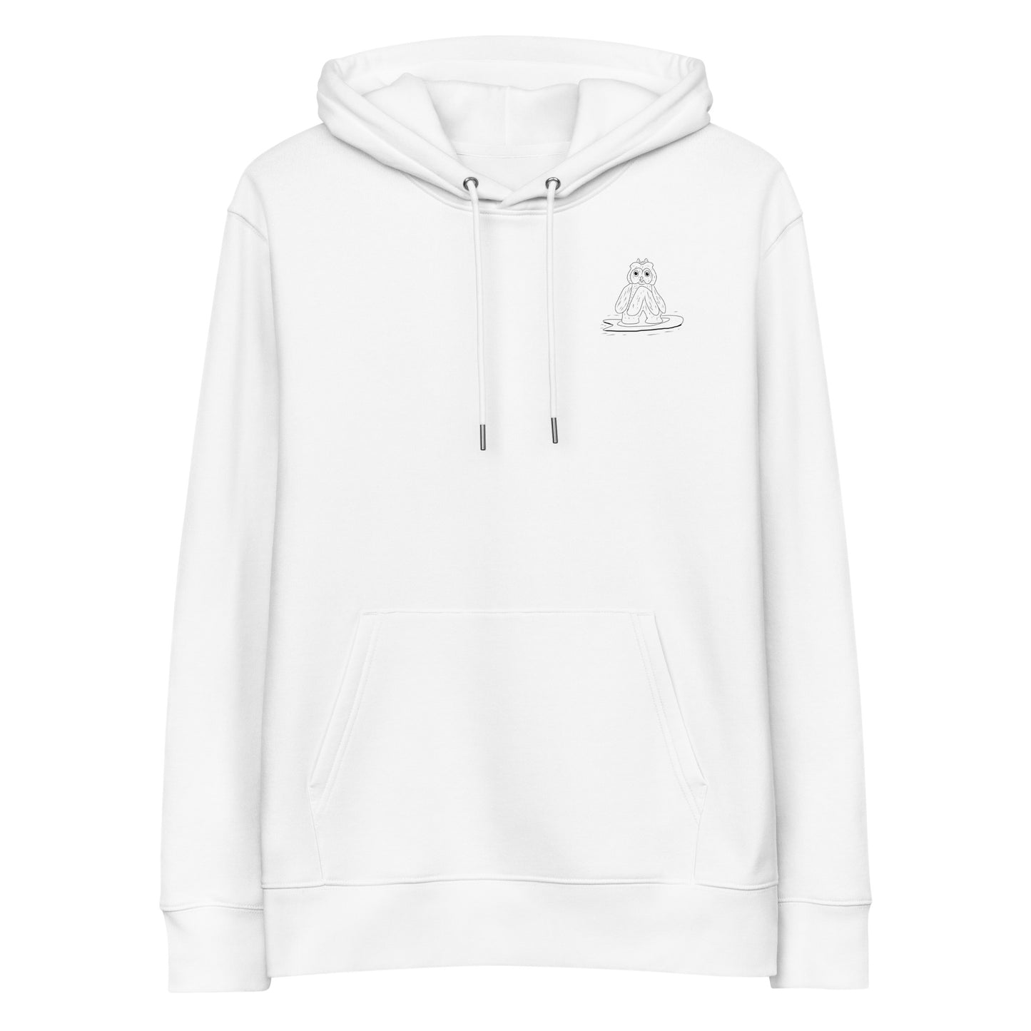 Surfing Owl | Sustainable Hoodie in white
