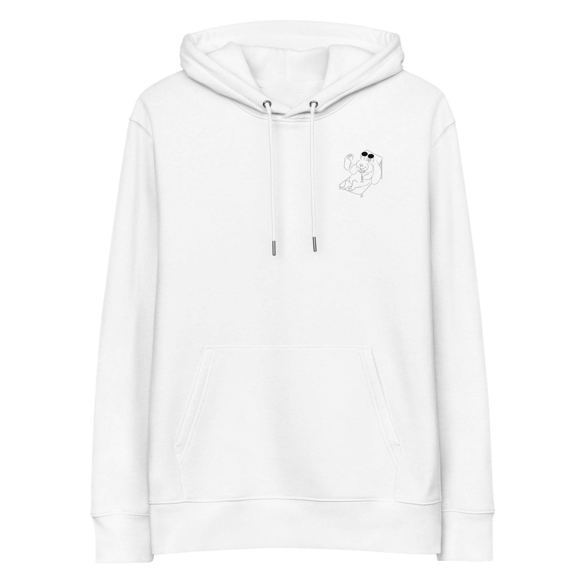 Bunny Hop and Sip | Sustainable Hoodie in white 