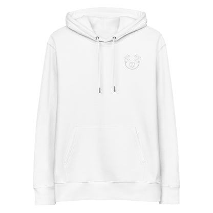 Dragon Dance, Yin and Yang | Sustainable Hoodie front view in white