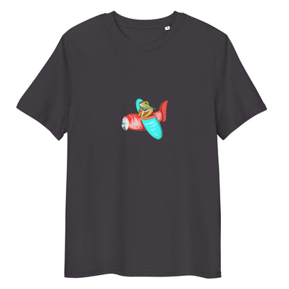 Flying Lizard | 100% Organic Cotton T Shirt in dark grey