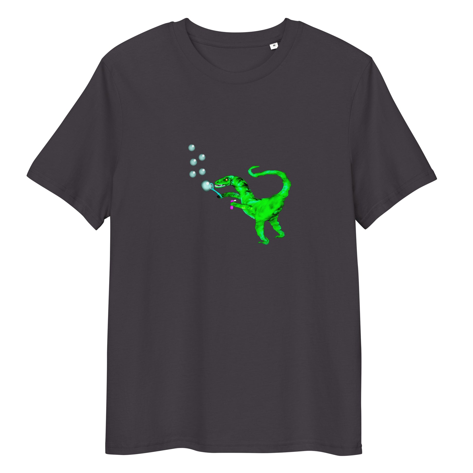 Dinosaur Velociraptor | Organic Cotton T Shirt in dark grey
